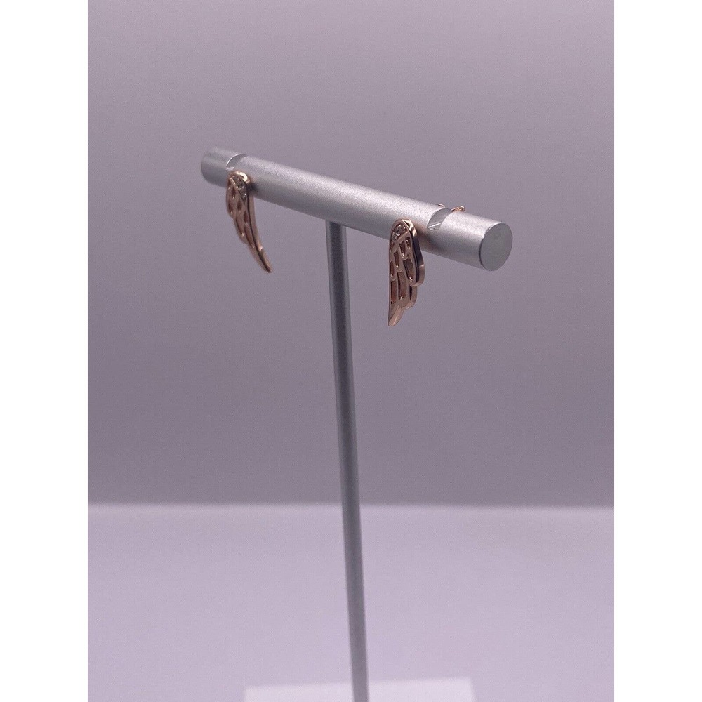 Rose Gold Plated Earring With Cz Sterling Silver